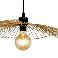 Sospensione Industrial-Nordico Onda Acciaio Nero Oro 1 Luce E27