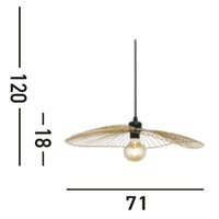 Sospensione Industrial-Nordico Onda Acciaio Nero Oro 1 Luce E27