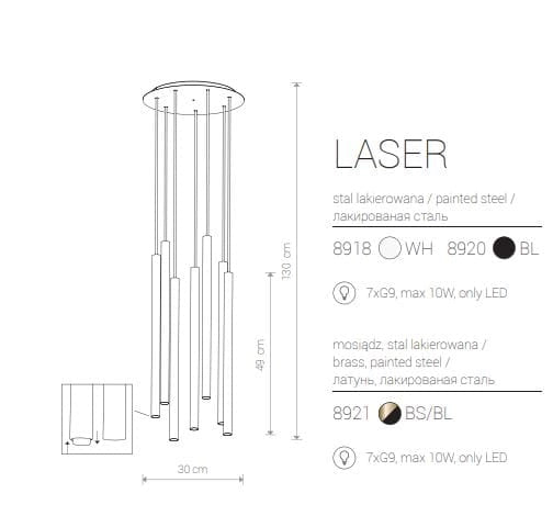 Lampadario a sospensione Nowodvorski Laser ottone 7xG9 Ø30