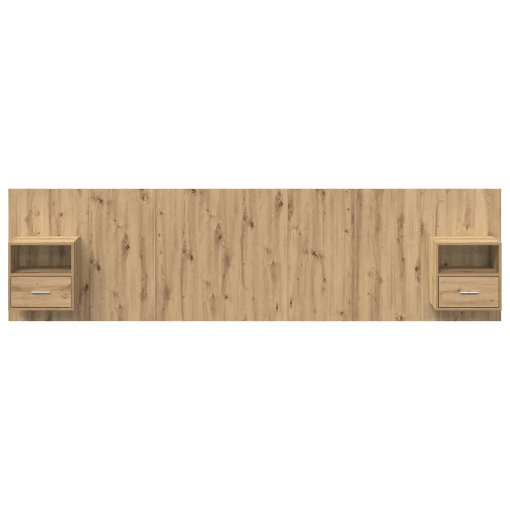 Testata con Comodino 3 pcs Rovere artigianale Legno multistrato 3415841