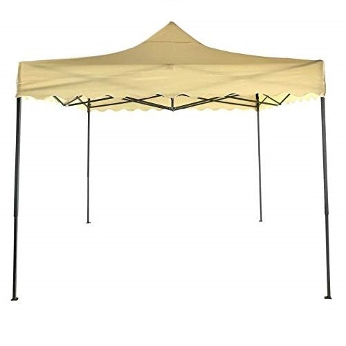 GAZEBO PIEGHEVOLE 3X3 ACCIAIO OXFORD 420D PVC ECRU CON SACCA TRASPORTO