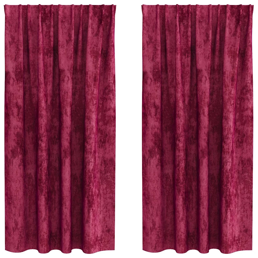 Tende in Velluto 2 pcs Rosso vino 175 x 140 cm Velluto 4107679