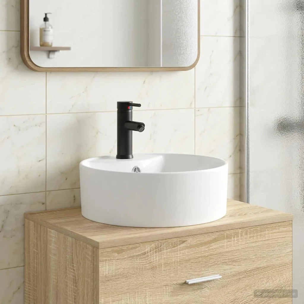 Lavabo da bagno Nero Opaco 40,5 x 40,5 x 15 cm Metallo 890233