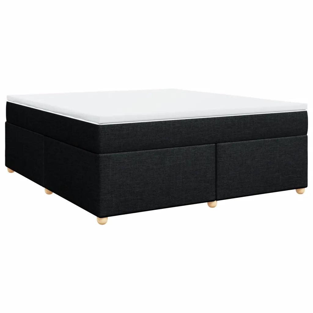 Giroletto a Molle con Materasso Nero 180x200 cm in Tessuto