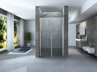 Porta doccia frameless con apertura saloon in Cristallo 8 MM - Misura: 90 x h195 (AdattabilitÃ  87-91 cm) 