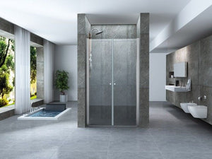 Porta doccia frameless con apertura saloon in Cristallo 8 MM - Misura: 90 x h195 (AdattabilitÃ  87-91 cm) 