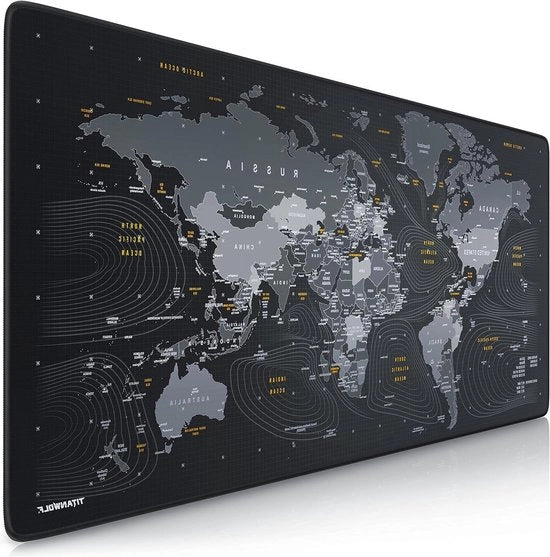 Muismat XXL per gaming con mappa del mondo, dimensioni 900 x 400mm