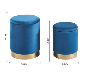 Pouf Contenitore a Forma di animale, Pouf Poggiapiedi imbottito con Gambe in Legno e Rivestimento .Sgabello per Bambini e Adulti per Camera Cameretta Salotto  - Blu