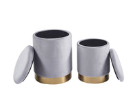 Pouf Contenitore a Forma di animale, Pouf Poggiapiedi imbottito con Gambe in Legno e Rivestimento .Sgabello per Bambini e Adulti per Camera Cameretta Salotto  - Grigio