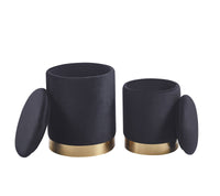 Pouf Contenitore a Forma di animale, Pouf Poggiapiedi imbottito con Gambe in Legno e Rivestimento .Sgabello per Bambini e Adulti per Camera Cameretta Salotto  - Nero