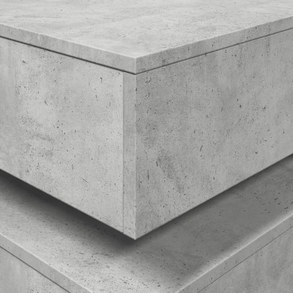 Tavolino da salotto | Tavolino da caff¨¨ | Tavolino da Soggiorno con Luci LED Grigio Cemento 90x50x40 cm