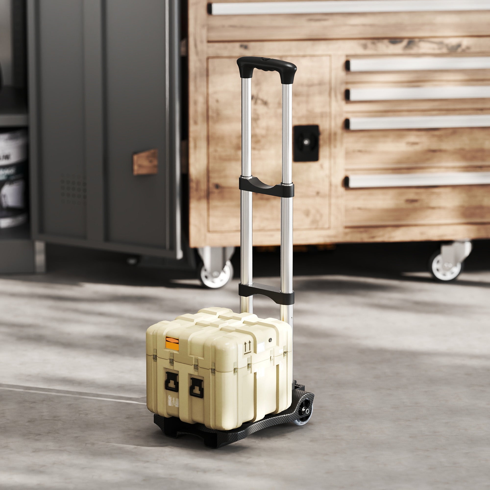 Carrello Portapacchi Pieghevole 40kg Maniglia Telescopica in Alluminio e Plastica Nero