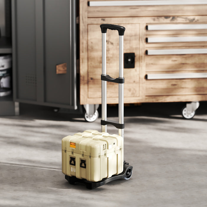 Carrello Portapacchi Pieghevole 40kg Maniglia Telescopica in Alluminio e Plastica Nero