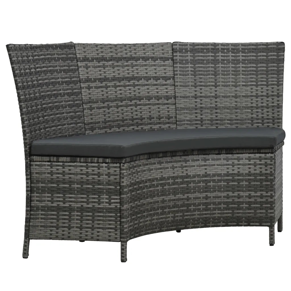 Set da Pranzo per Esterni 7 pz con Cuscini in Polyrattan Grigio 48144