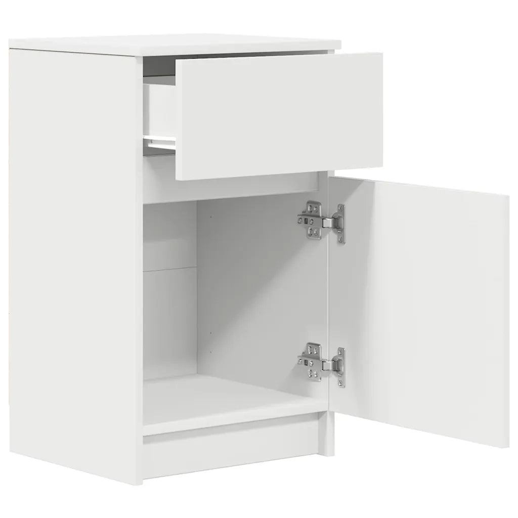 Comodini 2 pz Bianchi 39x35x65 cm in Legno Multistrato 861320