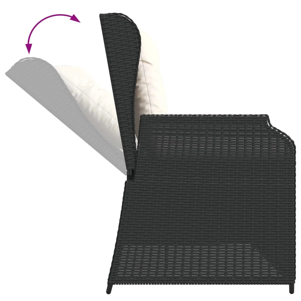 Panchina da giardino Nero polyrattan 3394449