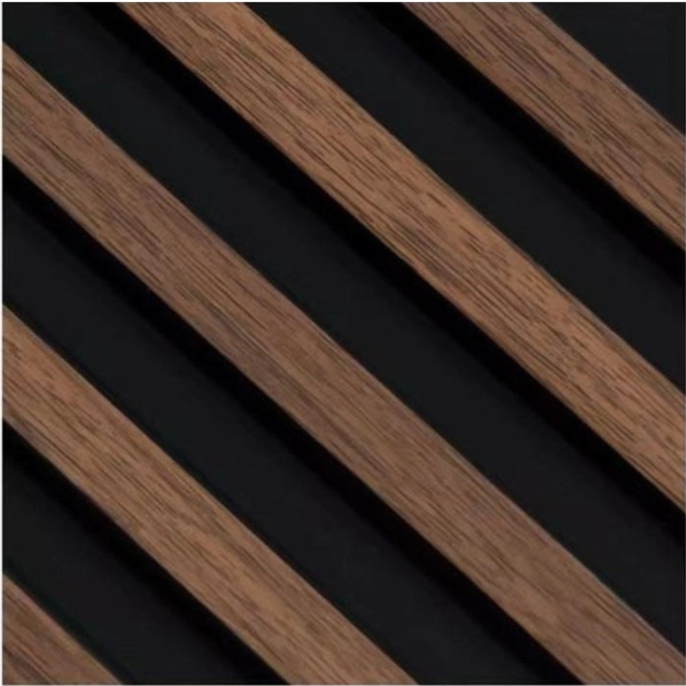 Trade Shop - Pannello Decorativo 3d Doghe Legno Scuro E Nero 120x290 Cm In Ps Moderno -