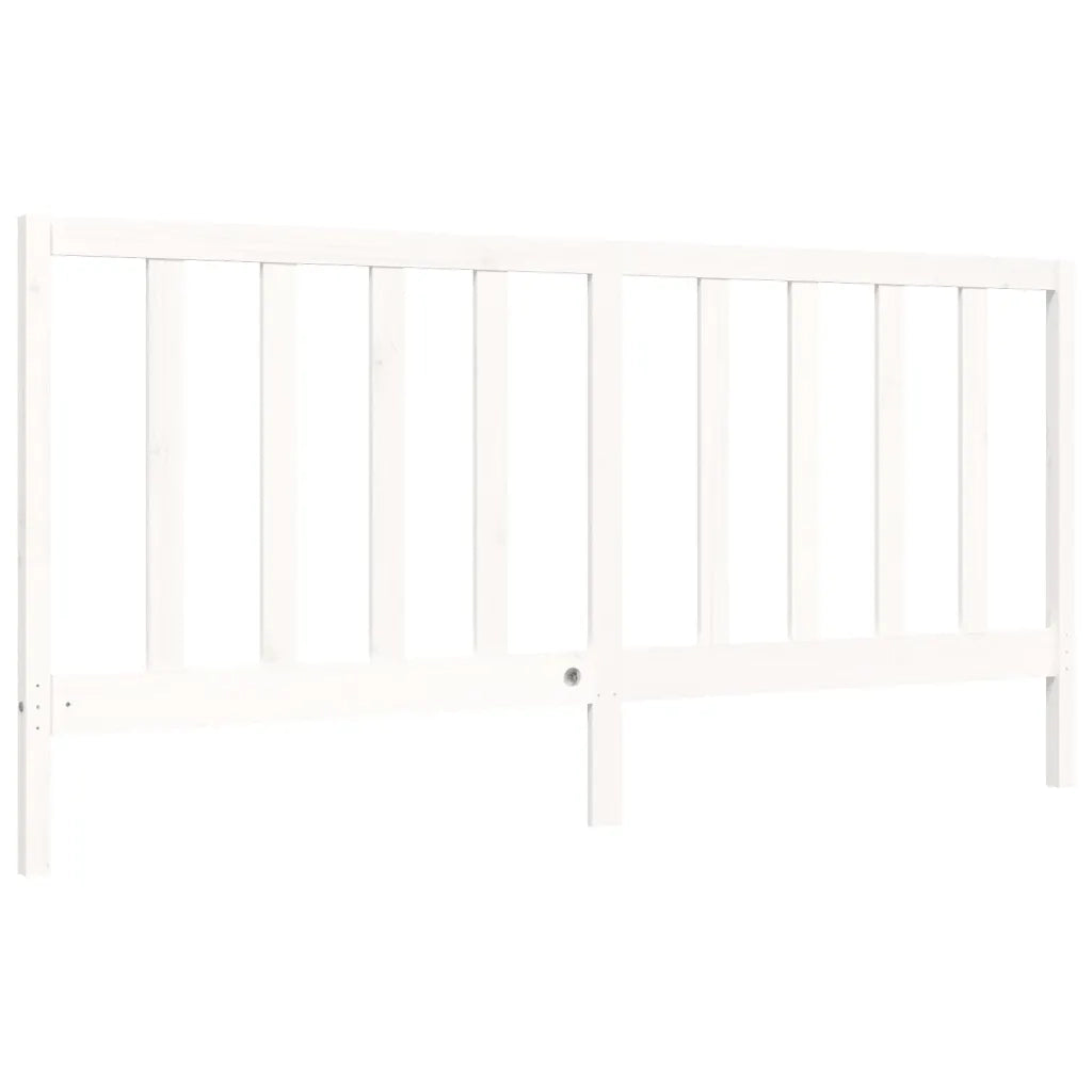 Giroletto senza Materasso-Struttura Letto Bianco 200x200 cm Legno Massello Pino 910057