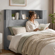 Headboard With Shelves, Sonoma Grey, 140x18.5x104.5 Cm