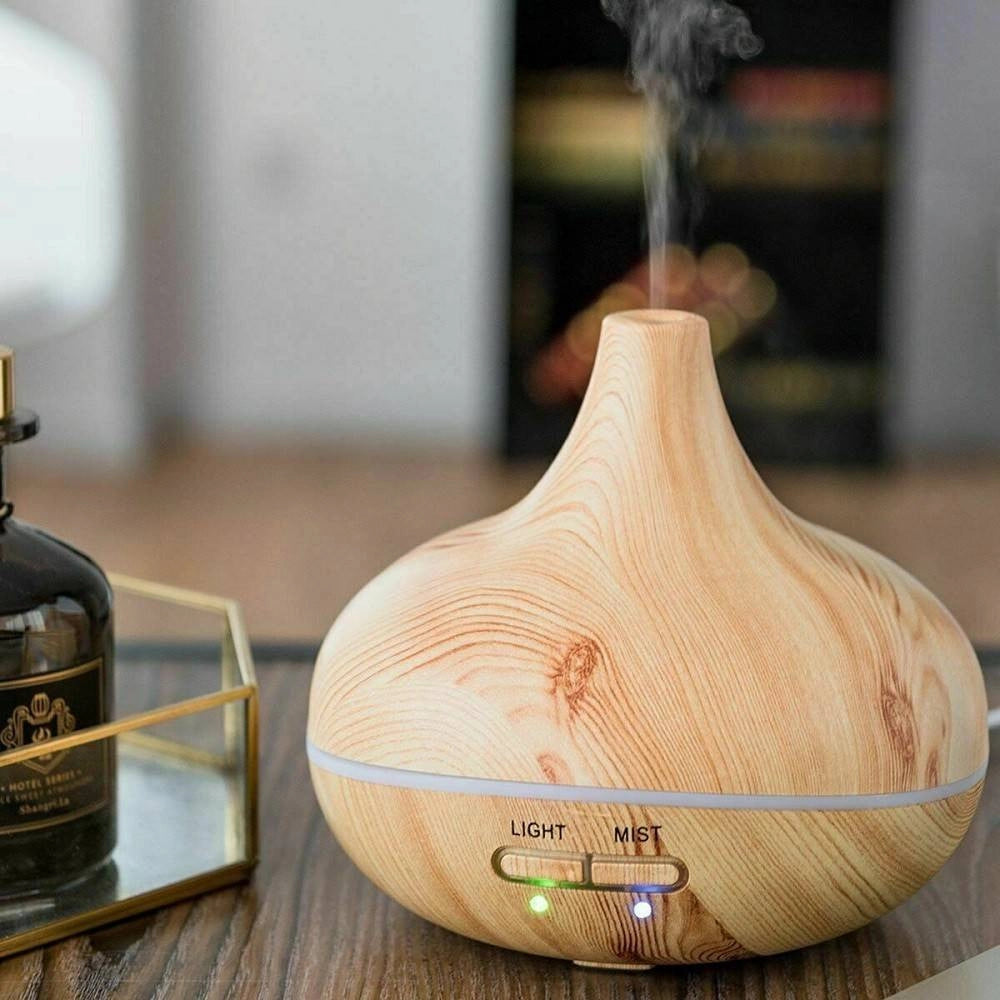Trade Shop - Umidificatore Ad Ultrasuoni Depuratore 235ml Diffusore Aromi Effetto Legno -