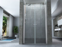 Porta doccia frameless con apertura saloon in Cristallo 8 MM - Misura: 90 x h195 (AdattabilitÃ  87-91 cm) 