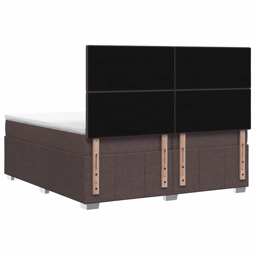 Letto box spring con materasso Marrone Scuro 200 x 200 cm 3454221