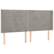 Testiera | Testata ad Orecchio Grigio Chiaro 203x16x118/128 cm in Velluto