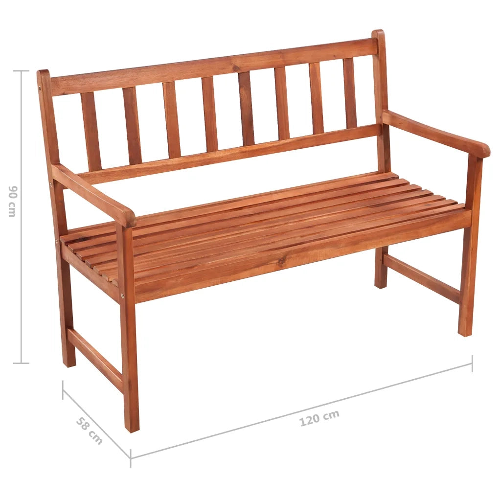 Panca da Giardino con Cuscino 120 cm in Massello di Acacia