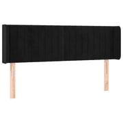 Testiera | Testata ad Orecchio Nera 147x16x78/88 cm in Velluto