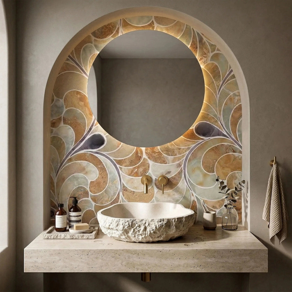 Lavabo Da Appoggio Rea Isla Warm Beige