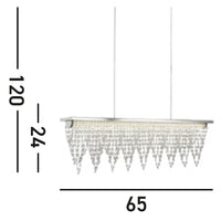 Lampadario Contemporaneo Drape Acciaio Cromo Vetro Trasparente Led 21W 4000K