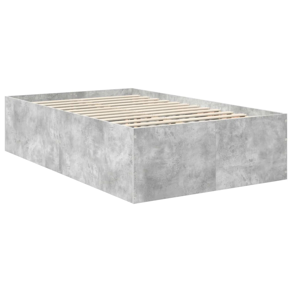 Struttura del letto con testiera Grigio cemento 135 x 190 cm