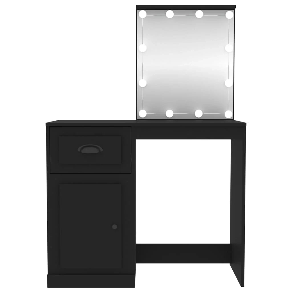 Toletta con illuminazione a LED 90 x 50 x 132,5 cm legno ingegnerizzato nero 02_0006259