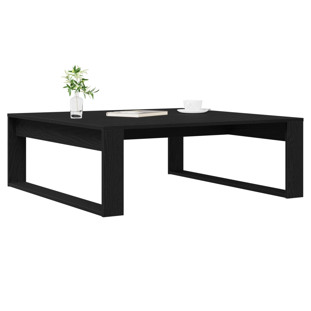 Tavolino da caffÃ¨  Nero Rovere 100x100x35 cm in legno ingegnerizzato