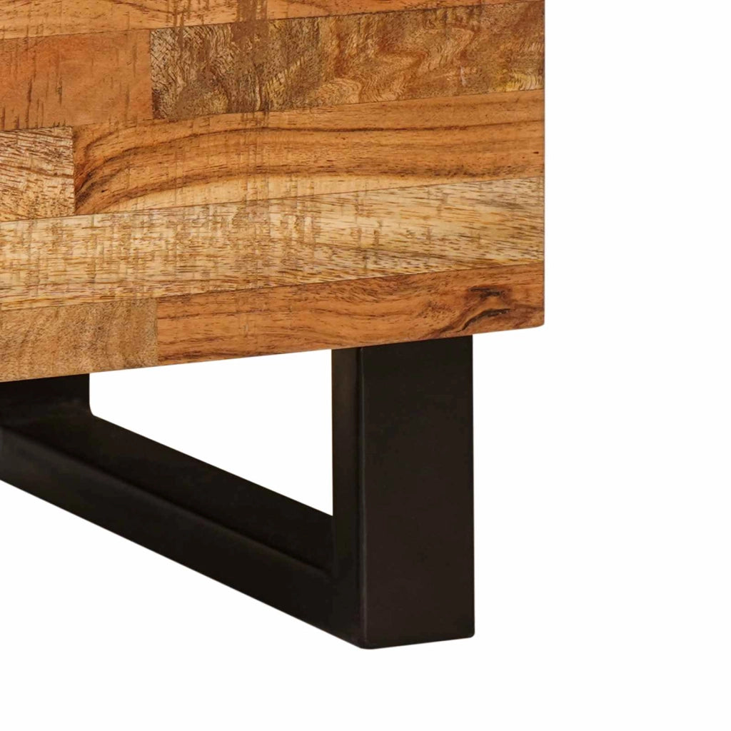 Armadio letto compatto in legno massello di mango 50 x 33 x 62 cm 2 cassetti design moderno in legno marrone 02_0057812