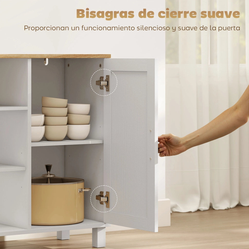 Credenza 3 Ante ¨C Xylo ¨C Bianco Legno Ripiani Regolabili