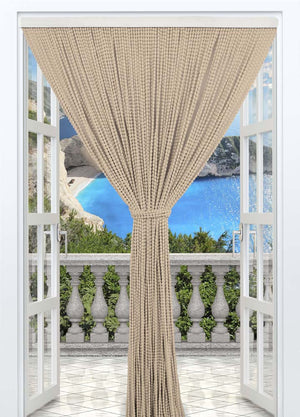 Tenda Antimosche per Porta Finestra a Pannello Con Telaio In PVC Beige - 100 x 220