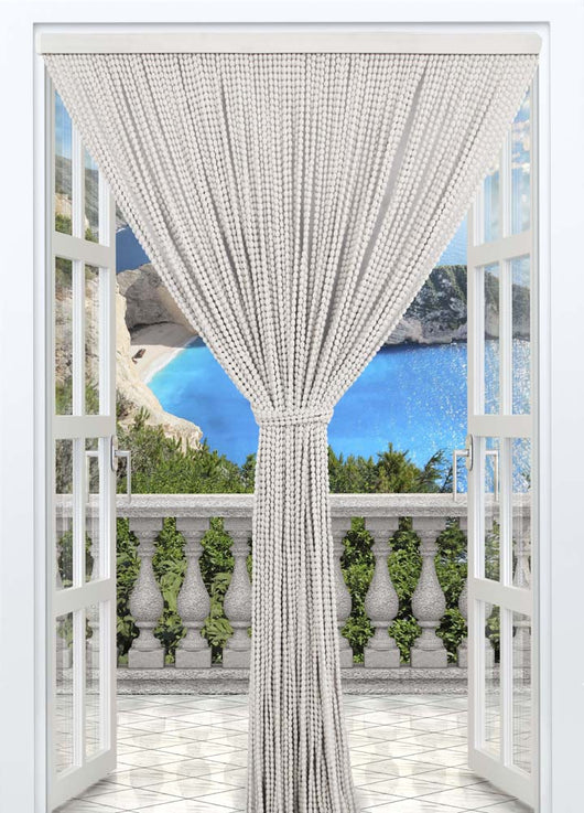 Tenda Antimosche per Porta Finestra a Pannello Con Telaio In PVC Bianco - 140 x 230