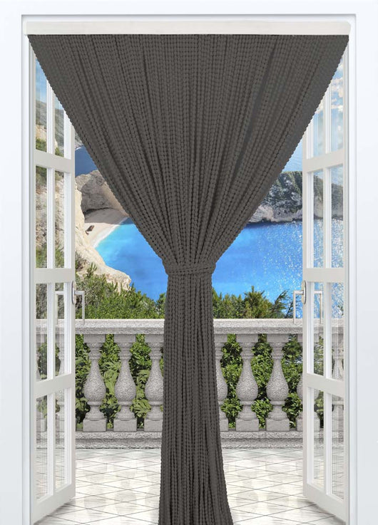 Tenda Antimosche per Porta Finestra a Pannello Con Telaio In PVC Grigio - 120 x 220