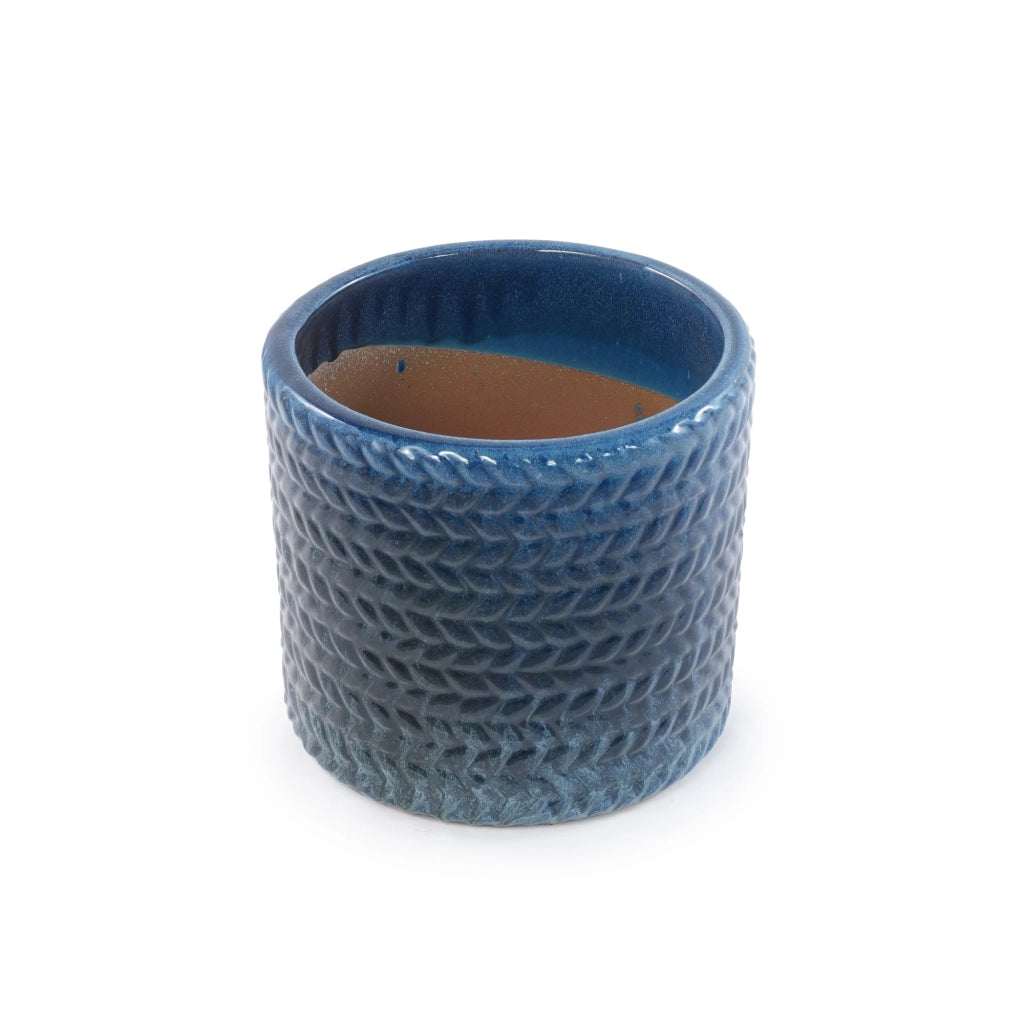 SET VASI DA FIORI IN CERAMICA 4 PEZZI Ø37/31/24,5/17,5 CM BLU SCURO