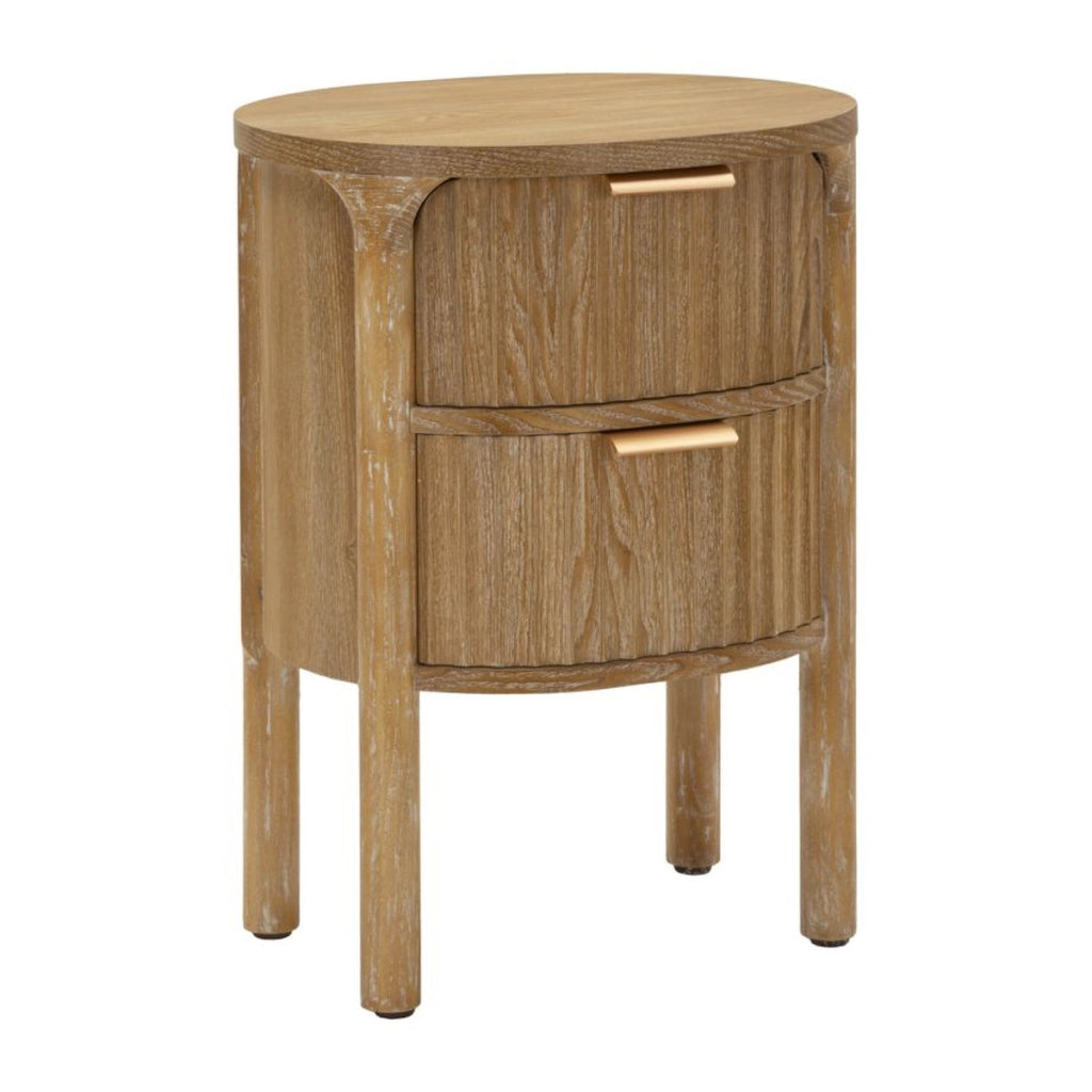 Comodino Goteborg in legno abete naturale con cassetti 38x34x52 cm