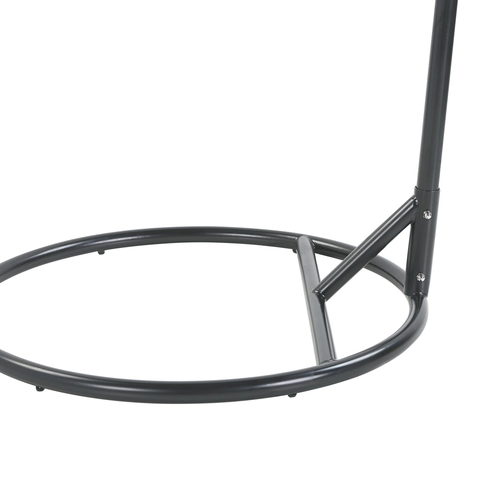 Poltrona Sospesa con Cesta in Corda di Poliestere Beige per Interno ed Esterno Boho