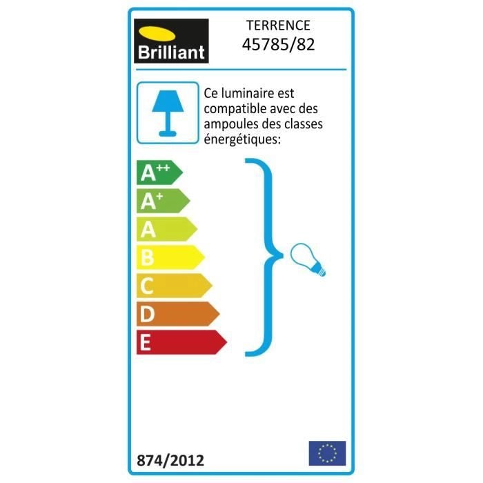Paletto esterno TERRENCE H90 cm - BRILLANTE - Acciaio -  necessaria 1 lampadina E27