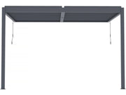 Pergola bioclimatica addossata "Windsor" con led - 3 x 4 m - Antracite