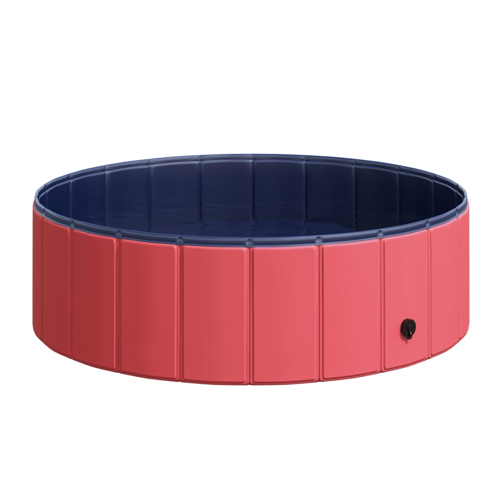 Vasca da bagno per cani e gatti pieghevole ¨C zephmum ¨C plastica e legno rosso ?100x30 cm
