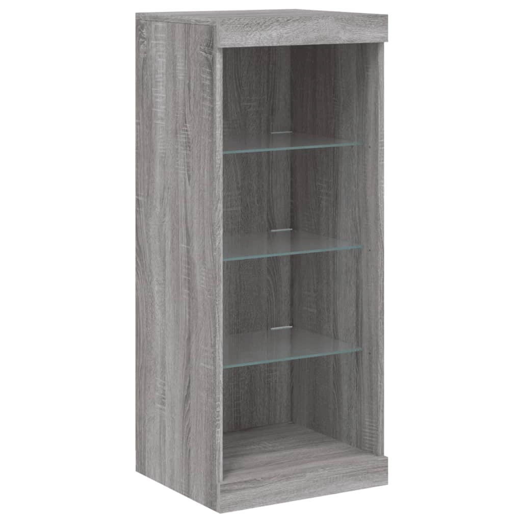 Buffet credenza cassettiera armadio mobile contenitore organizer per cucina soggiorno salotto con luci LED Sonoma 41 x 37 x 100 cm grigio 02_0030073