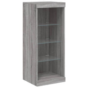 Buffet credenza cassettiera armadio mobile contenitore organizer per cucina soggiorno salotto con luci LED Sonoma 41 x 37 x 100 cm grigio 02_0030073