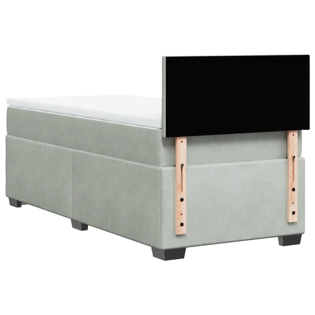 Giroletto a Molle con Materasso Grigio Chiaro 80x200 cm Velluto 3286156