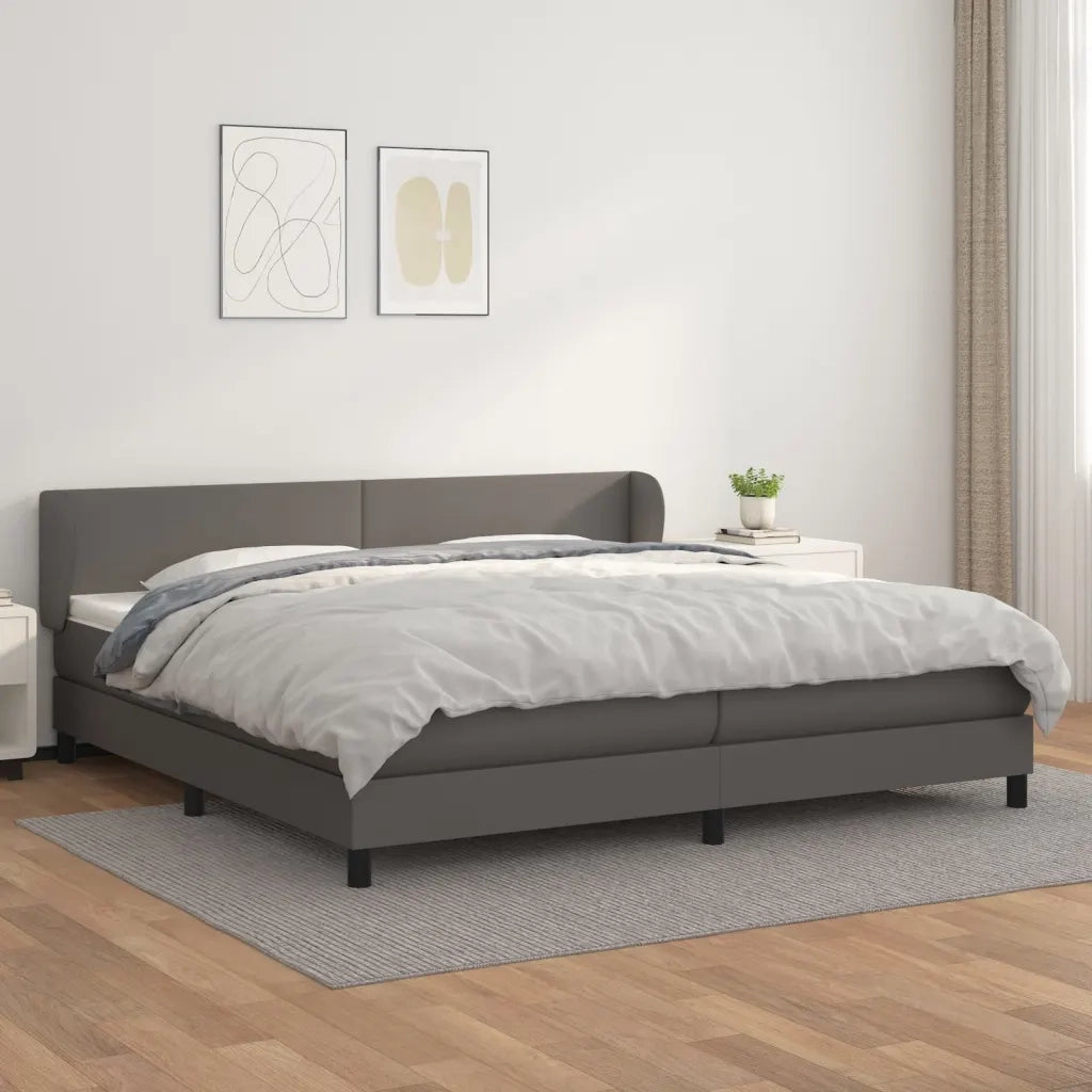 Giroletto a Molle con Materasso Grgio 200x200 cm in Similpelle cod mxl 60648