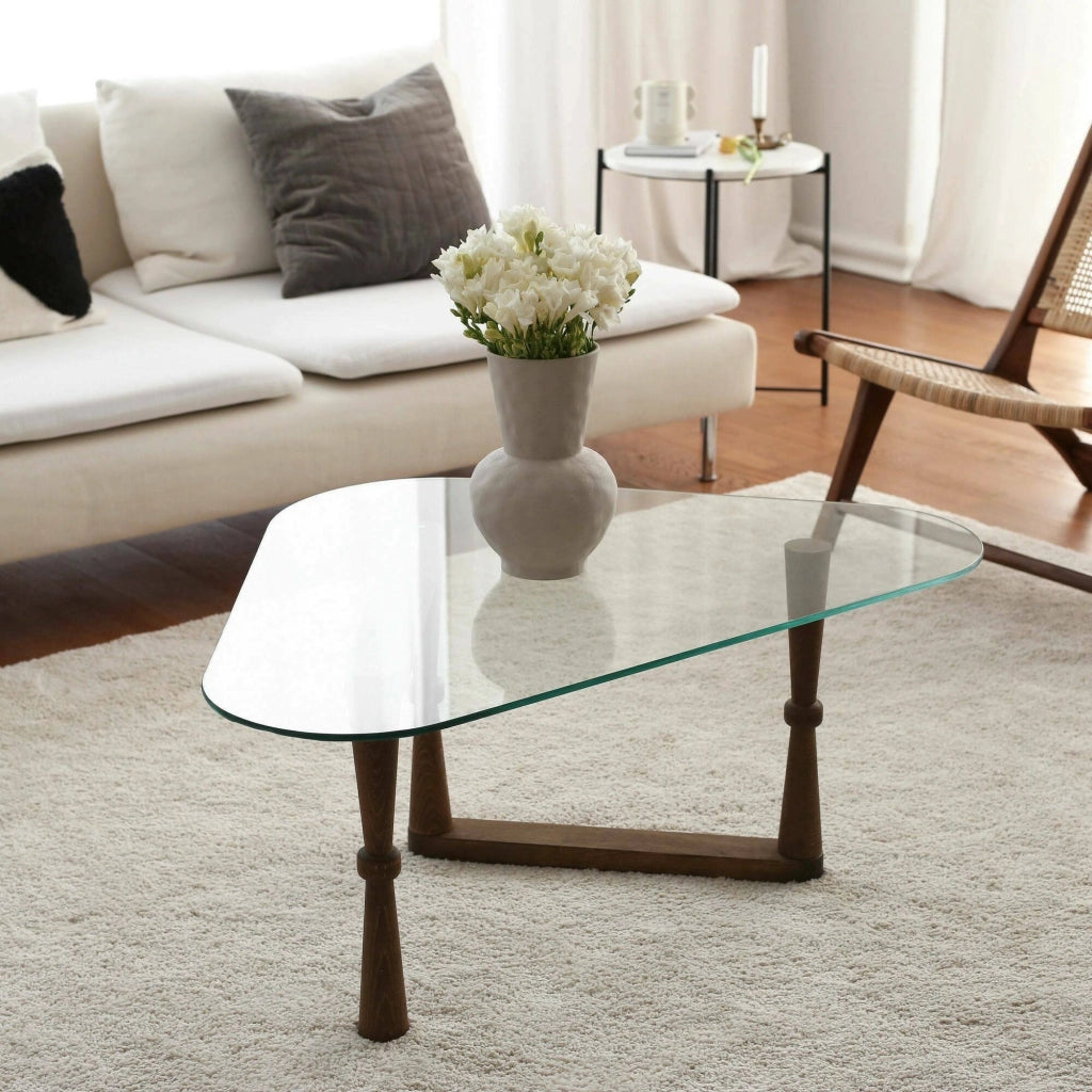 Messico, Tavolino da Salotto Portariviste, 96x81x41h cm Marrone Noce